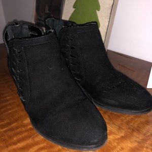 Black suede booties kids size 12